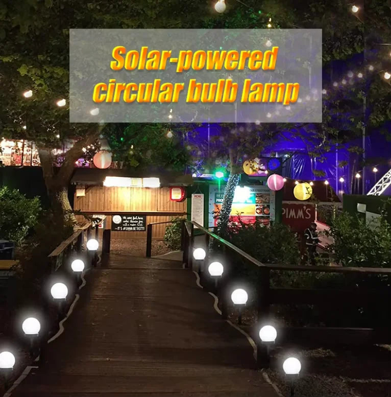 Modern Style Garden Solar Lawn Lights Outdoor Camping Landscape Urban Decorative LED Waterproof Circular Bulb Lamp Energy-saving