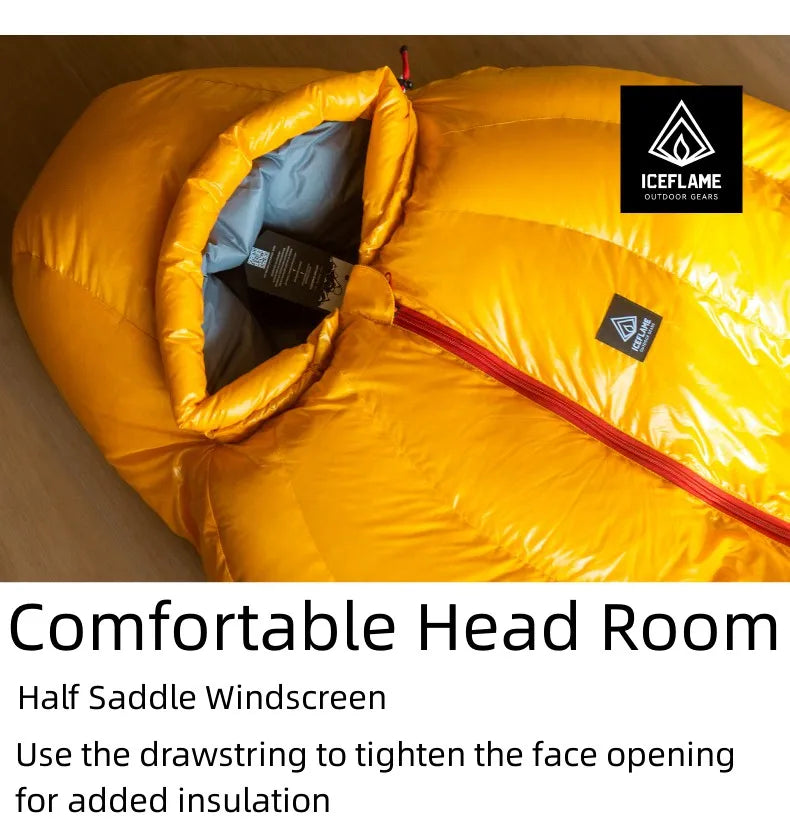Ice Flame HW 20D Nylon Ultralight Mummy White Goose Down Sleeping Bag Outdoors Camping Keep Warm Duck Down Adult Equipment