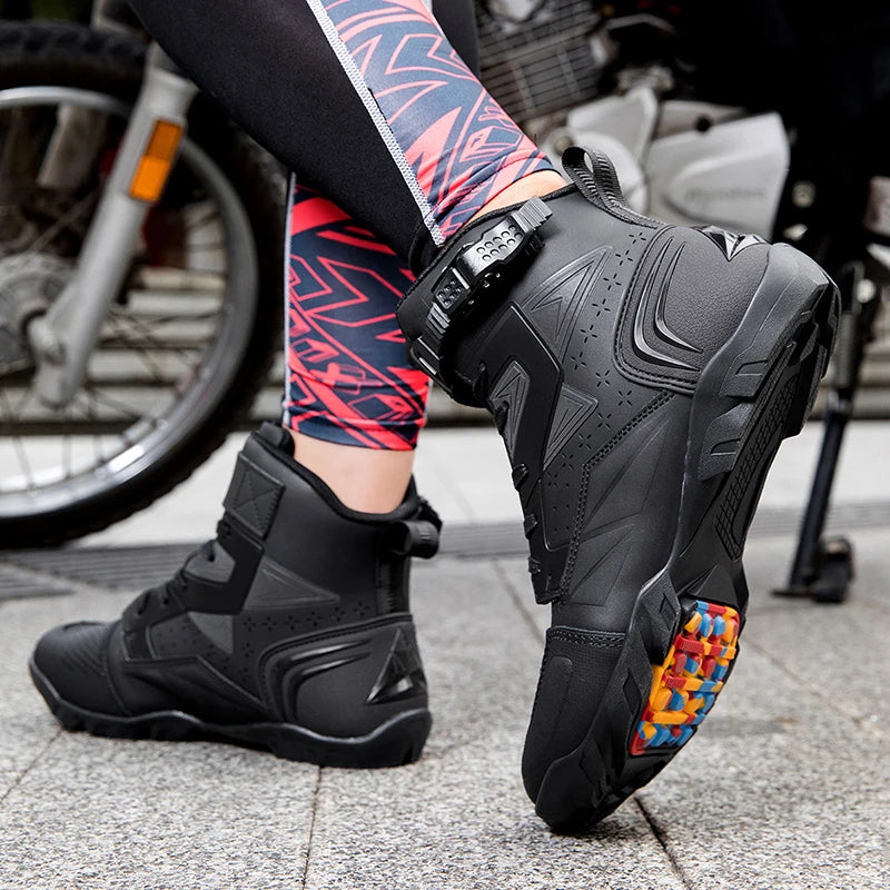 Men Motorcycle Boots New High Quality TPU Protection Men's Motorcycle Shoes Non-slip Breathable Motorbike Riding Boot