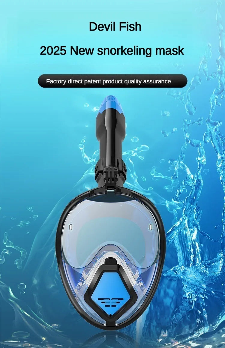 2025 New Professional Snorkeling Mask For Kids Adults High-definition Anti Fog Foldable Swimming Fully Dry Myopia Diving Goggles
