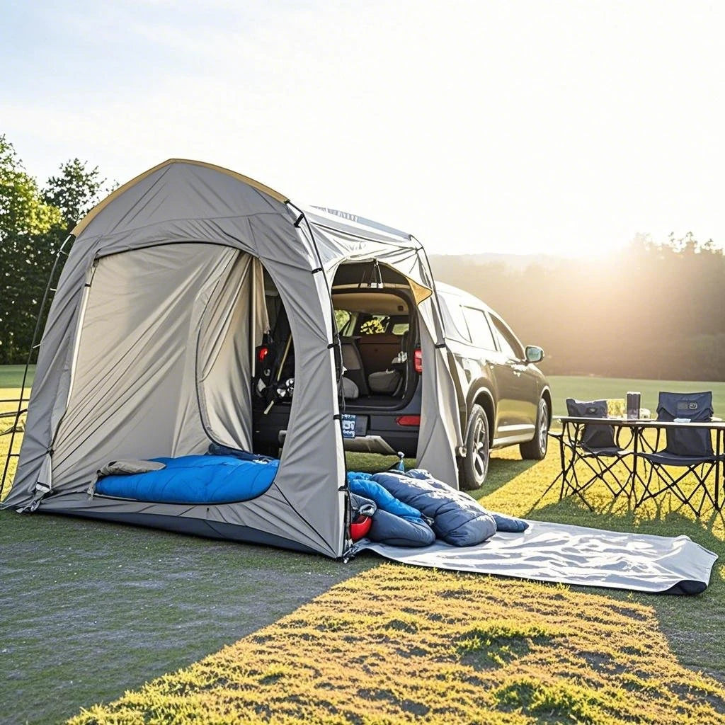 Easy Setup SUV Car Camping Tent - 4-Season Waterproof Tailgate Tent with Floor, 2-4 Person Large Space for Outdoor Adventures