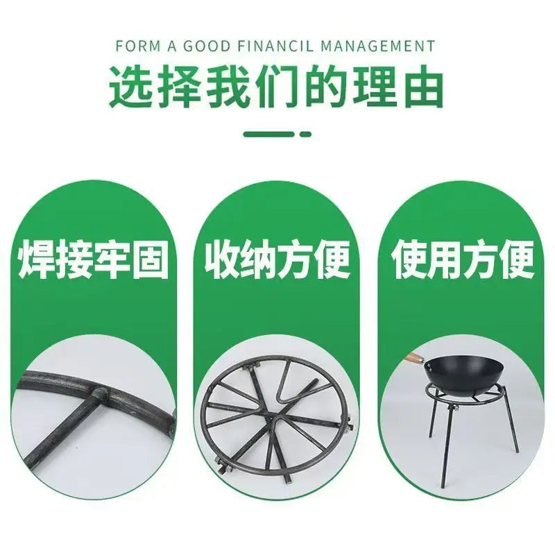 Foldable Campfire Tripod Stand, Outdoor Wood Burning Stove & BBQ Grill for Camping Picnic Garden Patio Cooking Portable Fire Pit