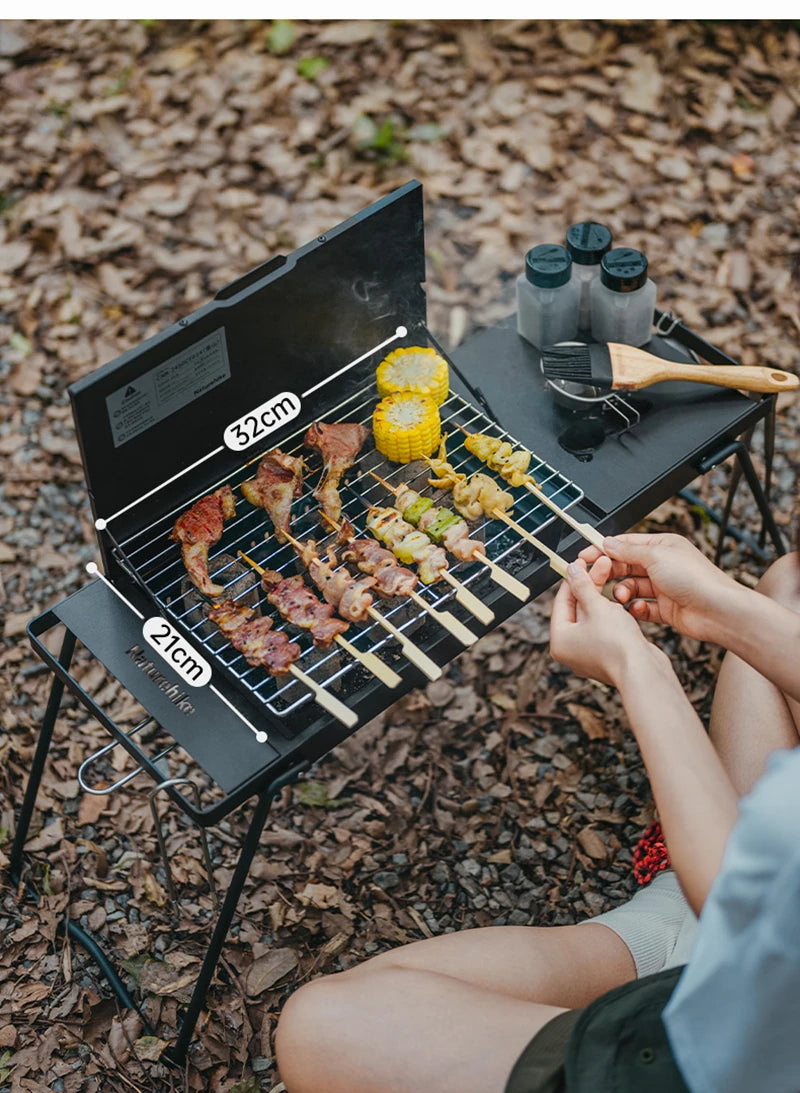 Naturehike Camping Portable Foldable Barbecue Grill Outdoor Mini Camping Grilling Rack 2-speed Adjustable Fire Mini BBQ Table