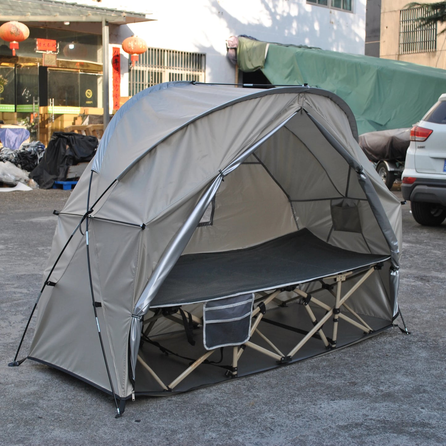 Durable Cot Tent for Camping, Light Weight, Backpacking Tent, Solo, 4000mm Camping Cot Package Not Include