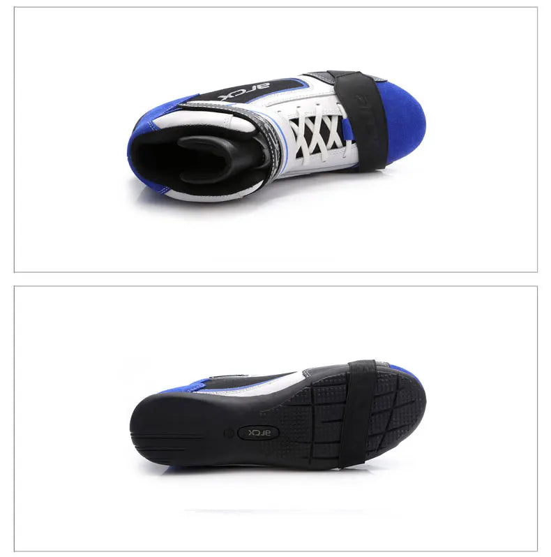 NEW ARCX Men's Motorcycle Boots Leisure Blue bottes moto Leather motorboats Street Moto Racing Ankle Four Seasons casual shoes