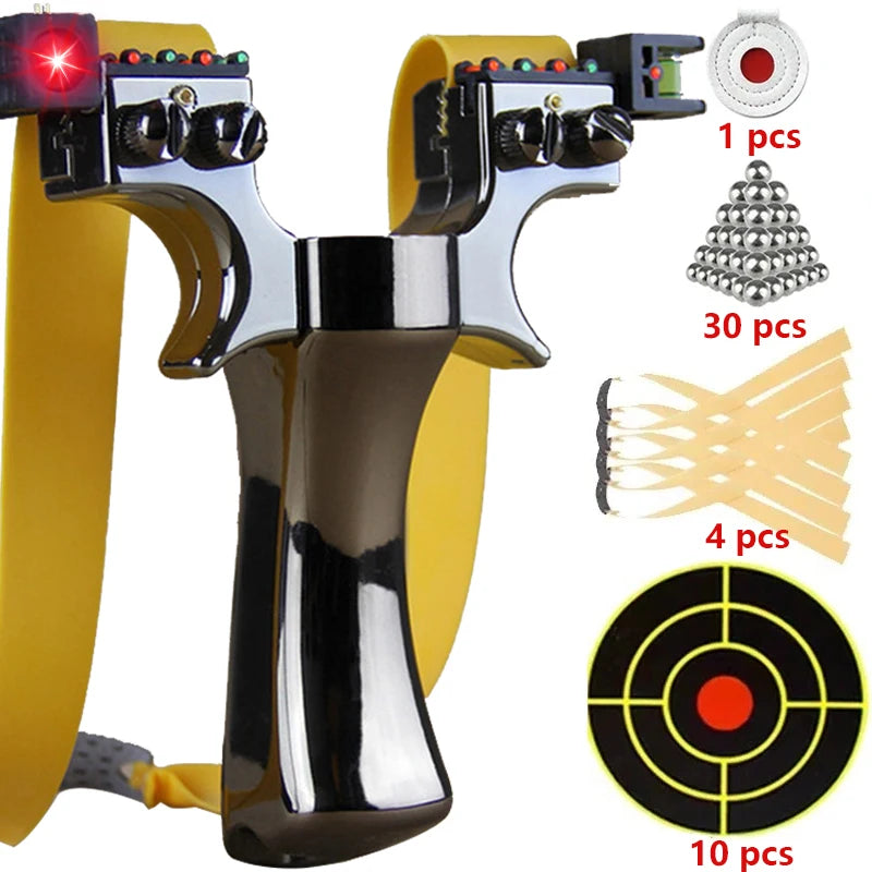 High Precision Slingshot with Laser Spirit Level Fast Press Bow Catapult Outdoor Sports Hunting Accessories Sling Shot Рогатка
