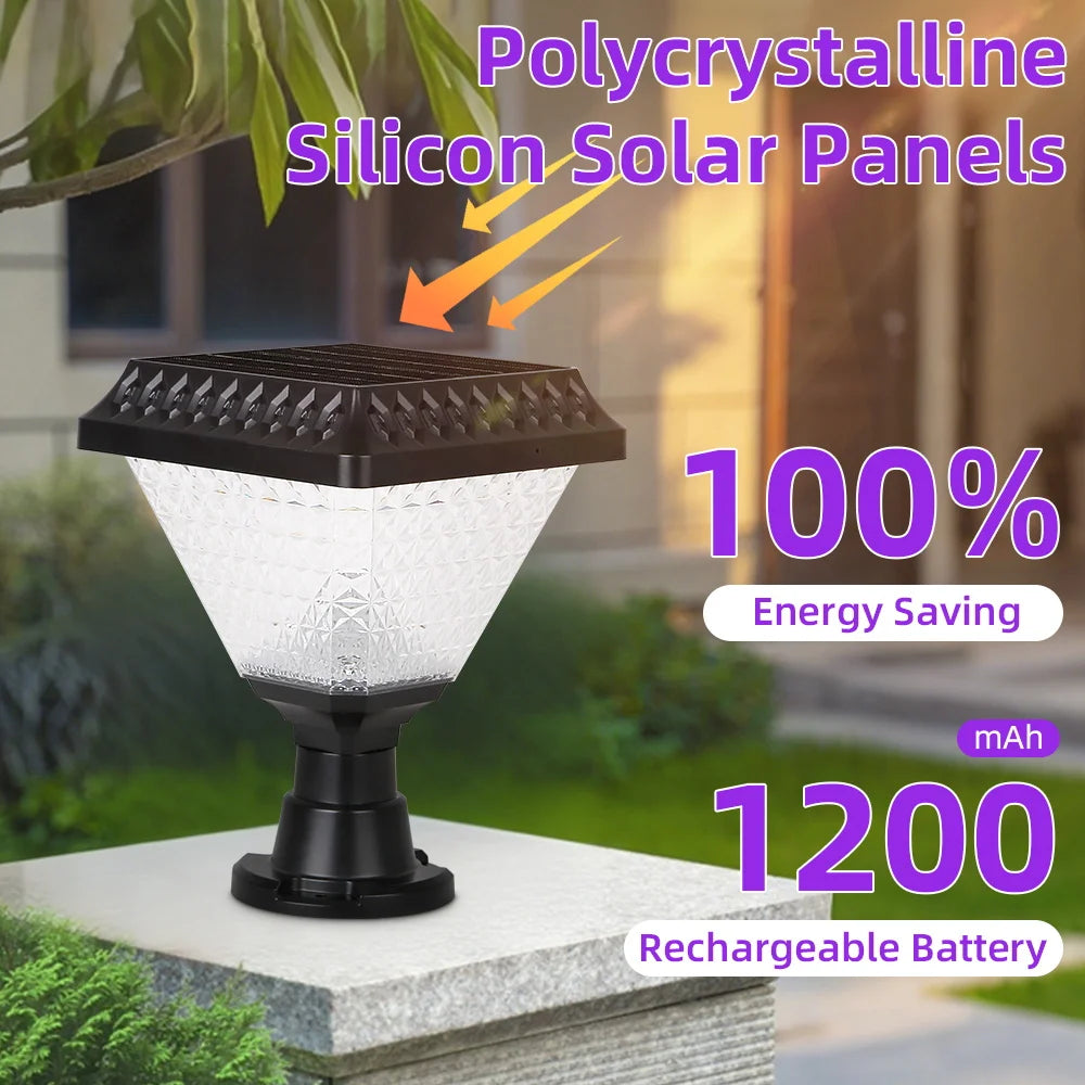 Outdoor Led Solar Garden Lights Dimming Timed Column Light Post Lamp Pillar Light Modern LED for Home Villa Garden Patio Decor