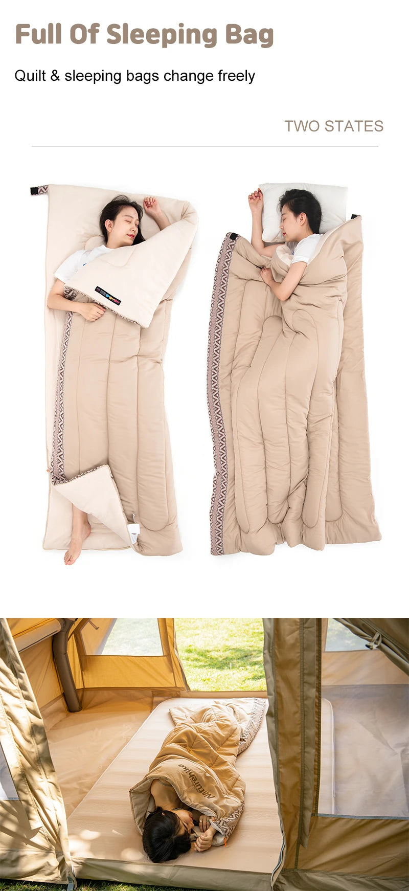 Naturehike Summer Sleeping Bag Ultralight Outdoor Camping Cotton Sleeping Bag Spring Hiking Trekking Travel Camping Supplies