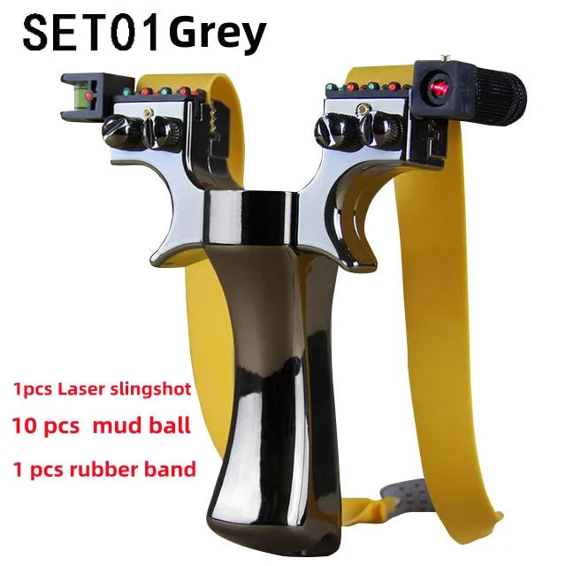 Powerful New Laser Slingshot Upgrade Outdoor Shooting Catapult Double Screw Quick Pressure Rubber Band Toy Hunting Tools Outdoor