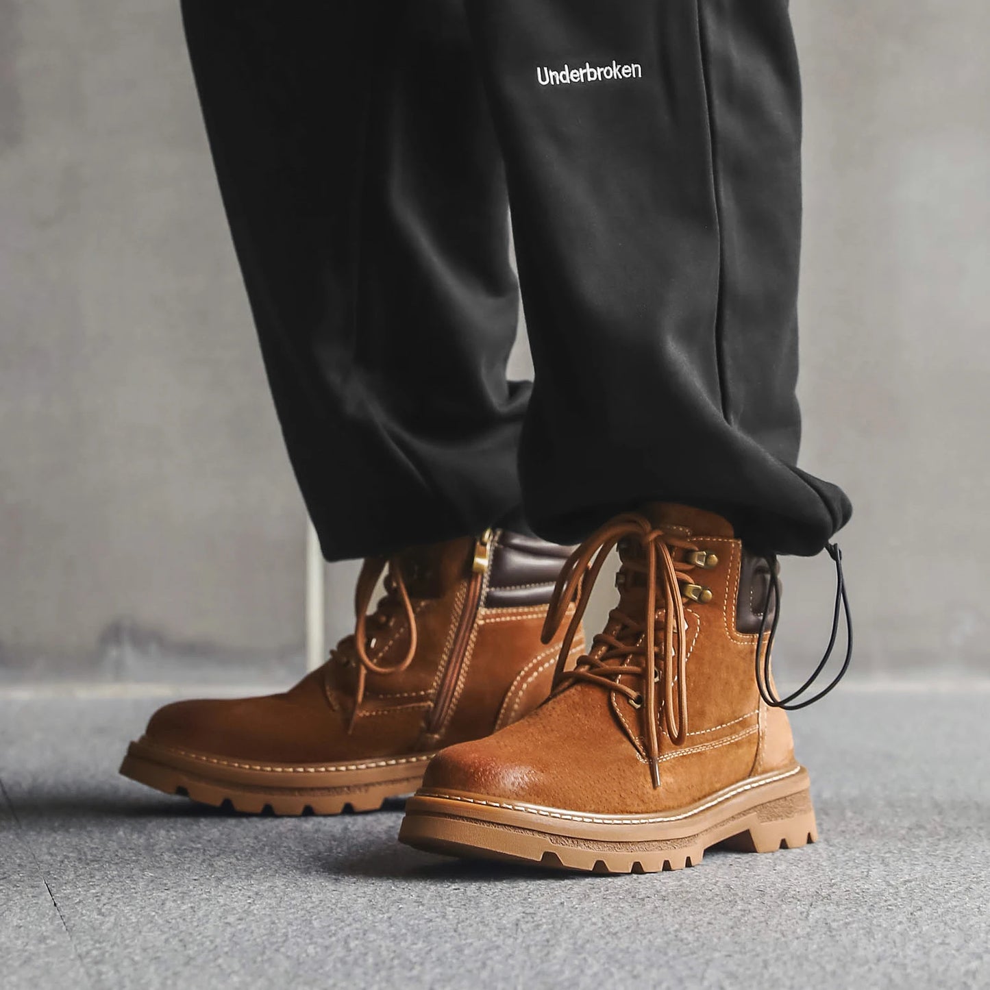 Business Casual British Ankle Boots Male Comfortable Walking Shoes New Leathe Mens Motorcycle Boots Autumn Winter High Top Shoes