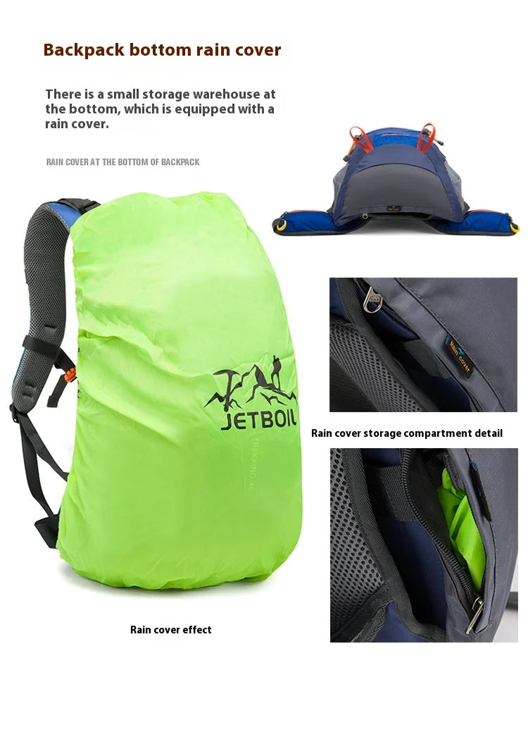 40L Splicing Style Backpack 450D Nylon Travel Bag Men Outdoor Backbag Multifunctional Hiking Mountaineering Backpack
