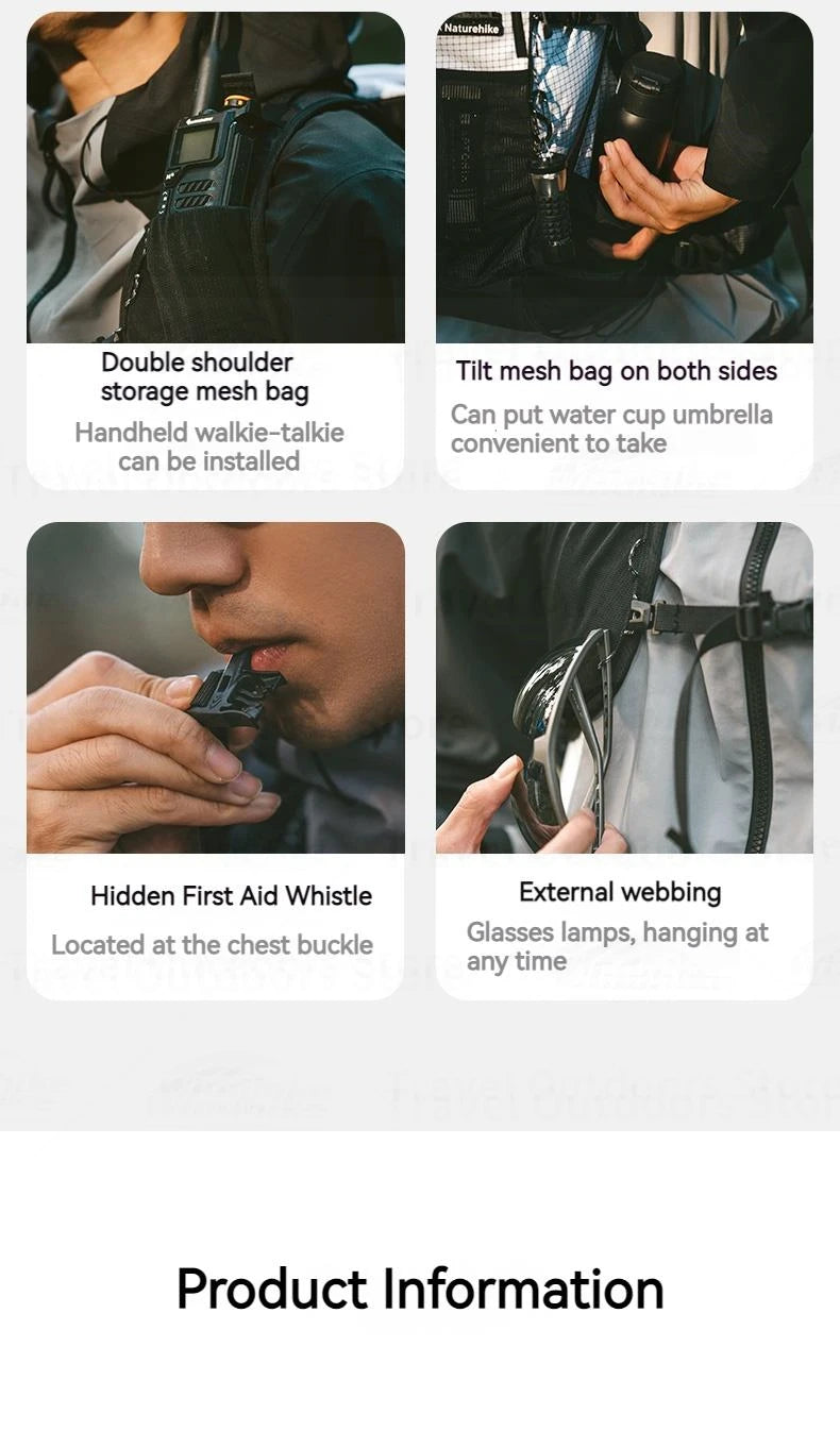 Naturehike Outdoor Backpack 30+5L Waterproof Super Light Hiking Camping Climbing Bag Ultralight Sports Shoulder Bag Breathable