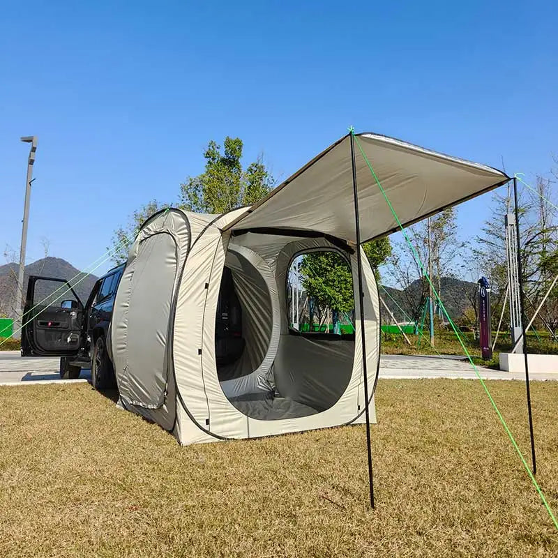 Pop-up SUV Camping Tent: 4 Person Instant Easy Setup Family Tent Connected to Vehicles to Achieve the Freedom of Heat&Cooling