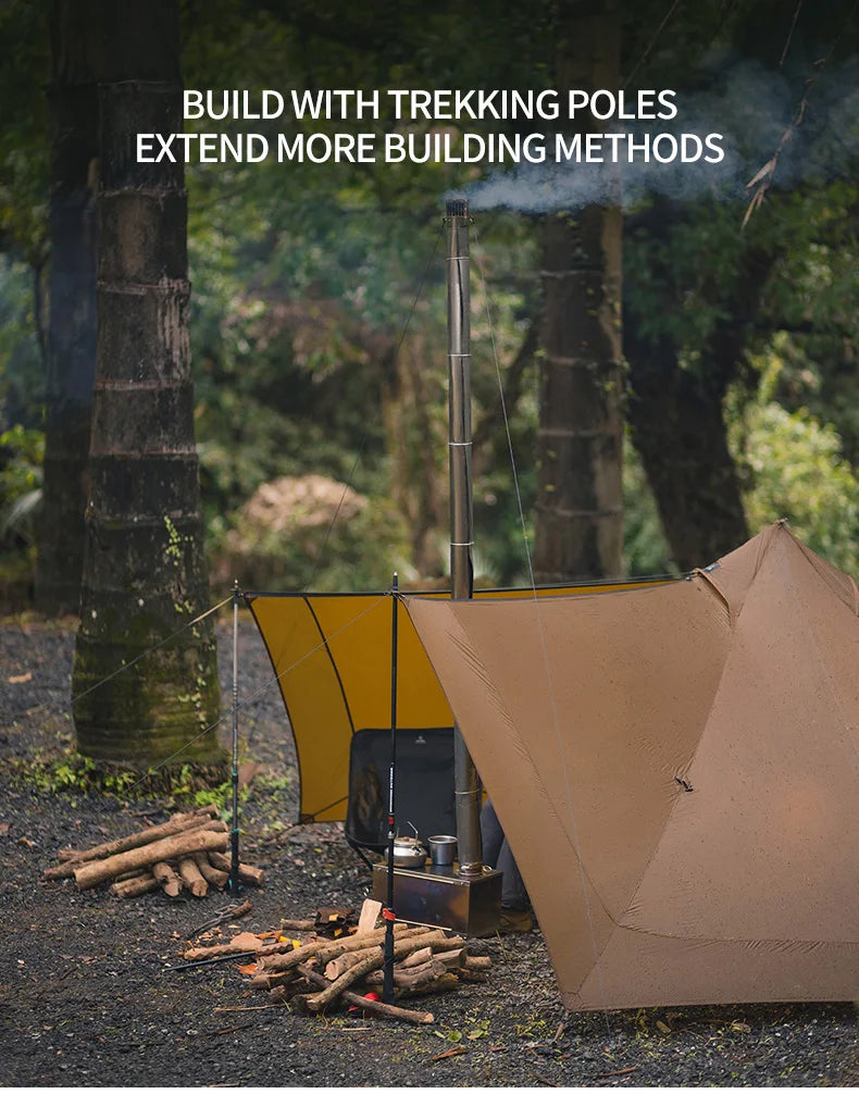 Thous Winds Capricorns 2 Person Tent Ultralight Hiking Tent Trekking Poles Tent 15D Ripstop Nylon Both Side Silicon Outdoor Tent