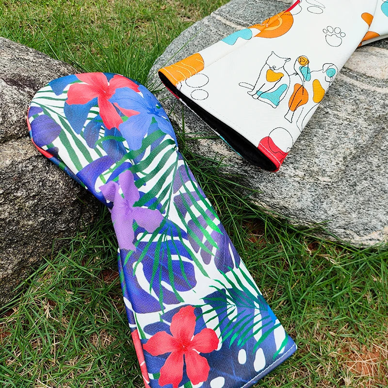 Golf Headcovers 1 Driver Covers Polyester Golf Club Head Cover Waterproof Black Velvet Lining Printing Accessories Soft Durable