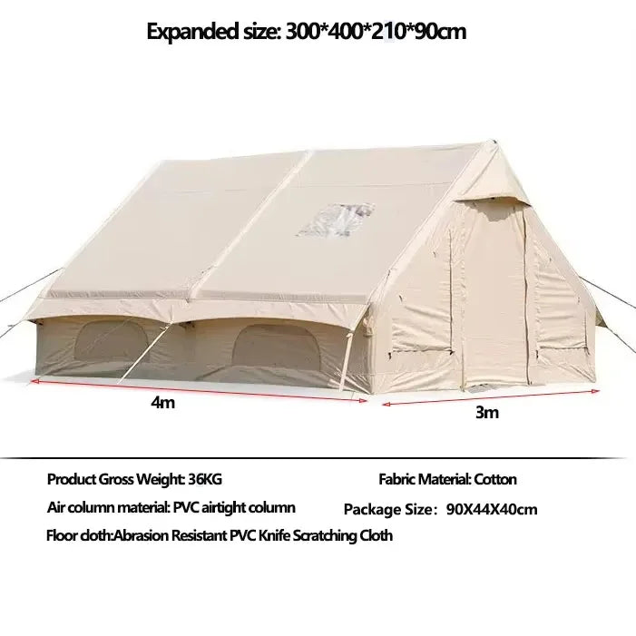 12㎡ Large Size Inflatable Tent Cotton Fabric Marquee Protect Against The Rain and Sun Camping & Traveling Essentials Tents