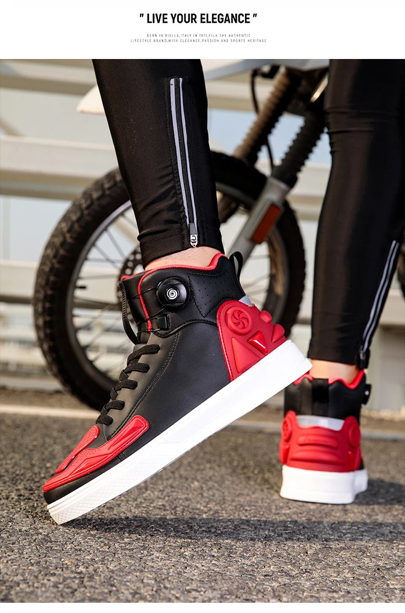 New Men's Motorcycle Shoes Outdoor Breathable Waterproof Men Motorcycle Boots Motos and Bike Riding Ankle Boot Motocross Shoes