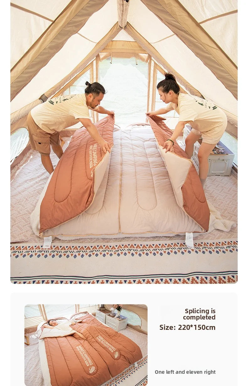 Sleeping bag for all seasons, suitable for adults, outdoor camping, overnight use, car use, and siesta, dual-purpose with warm