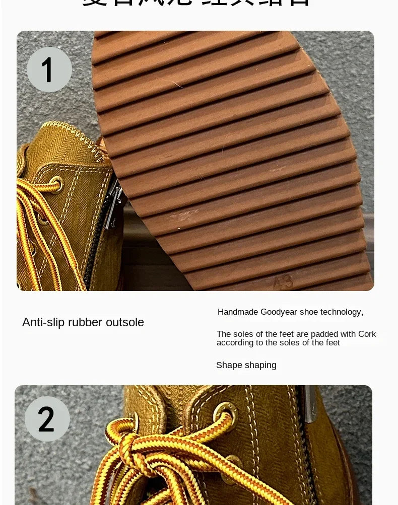 Retro Uglybros Motorcycle Boots Cowhide Canvas Shoes Ankle Protect Motorbike Zapatone British Style Botas For Harley For TRIUMPH