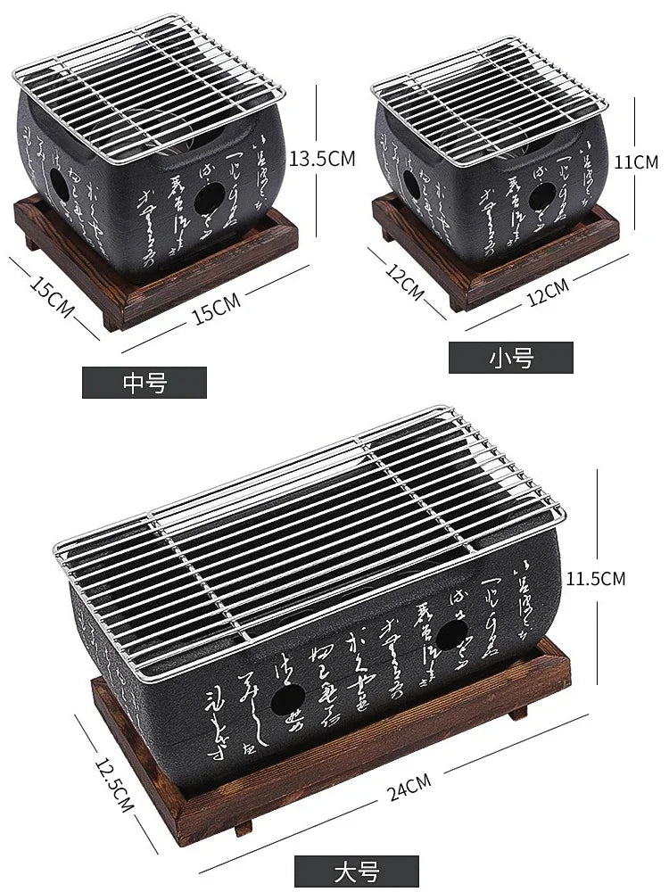 Portable Japanese Charcoal Grill Korean Barbecue grill Aluminium Alloy Alcohol Stove Carbon Cooking Furnace BBQ Tools