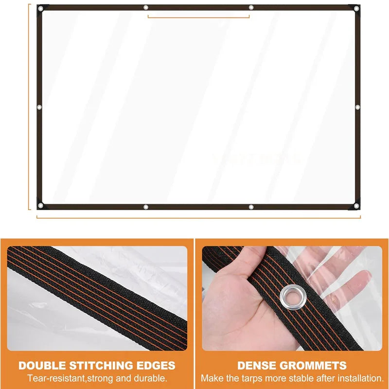 Transparent rainproof shading cloth tarpaulin Lightweight waterproof tarpaulin cover tarpaulin transparent rainproof cloth2X2m