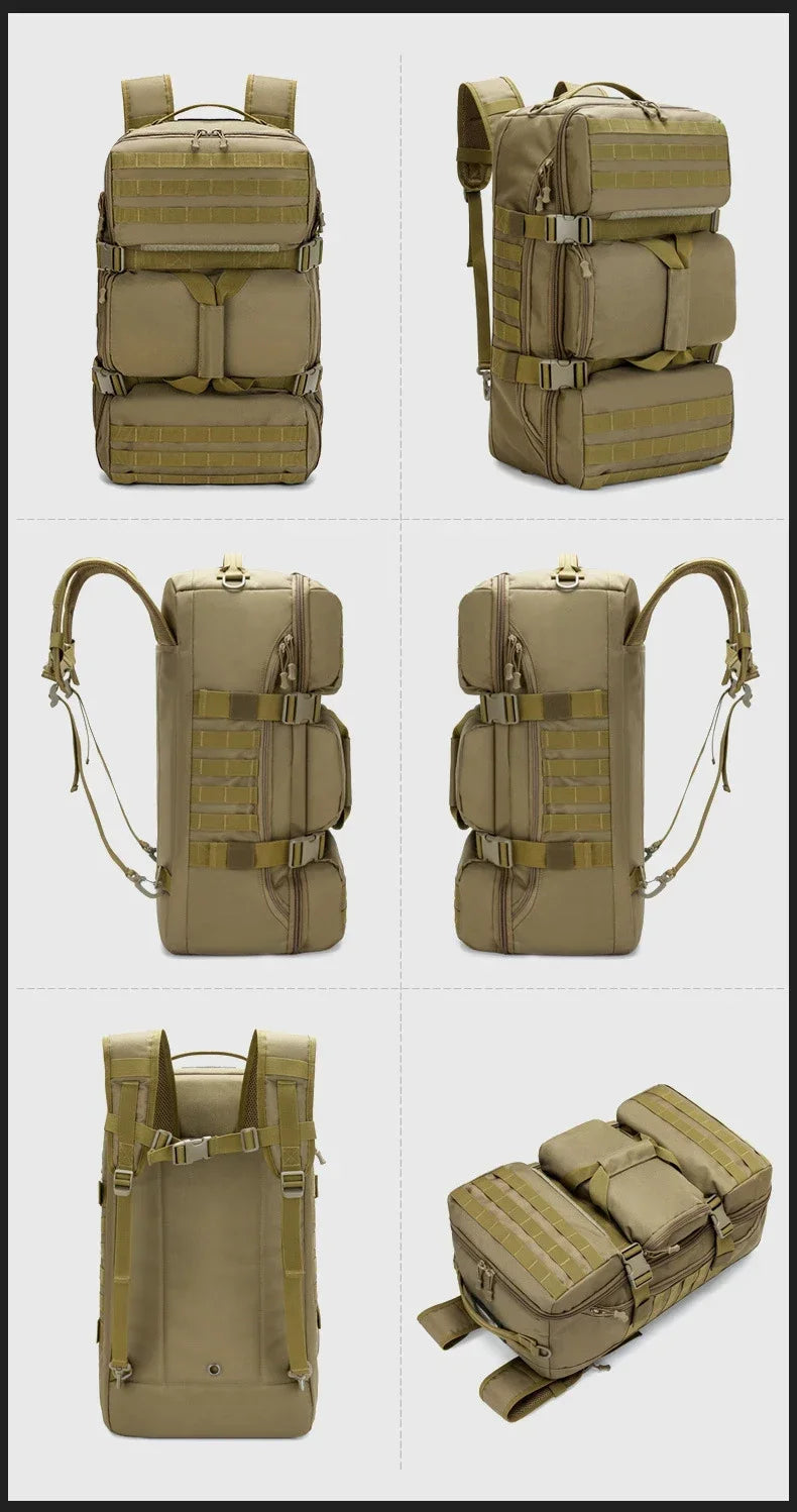 65L Tactical Hunting Backpack Outdoor Shoulder Bag Waterproof Nylon Backpack Trekking Climbing Large Capacity Travel Backpack