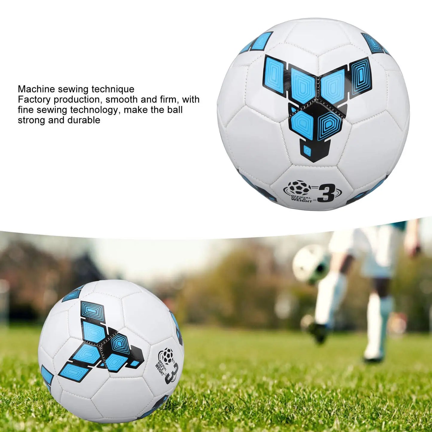 Kids Soccer Ball Size 3 Anti Leakage High Elasticity Durable Wear Resistant for Competitive Play