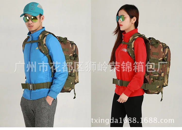 Upgraded 3D Bag Camouflage Mountaineering Bag Tactical Backpack Outdoor Camping Travel Bag