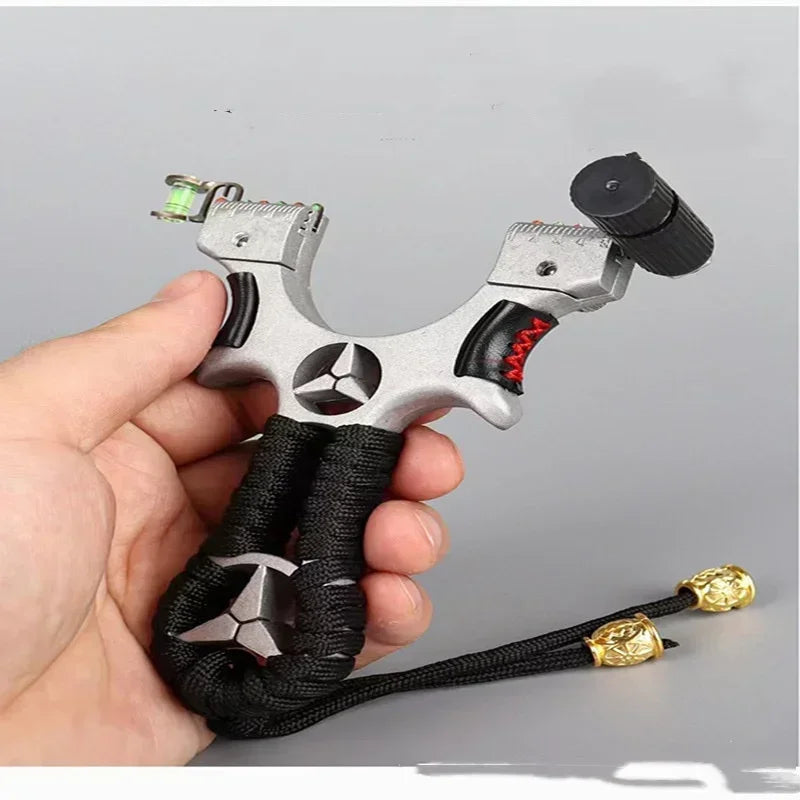High Quality Outdoor Hunting Shooting Alloy Slingshot with Quality Rubber Band Professional Shooting Game Catapult Tirachinas