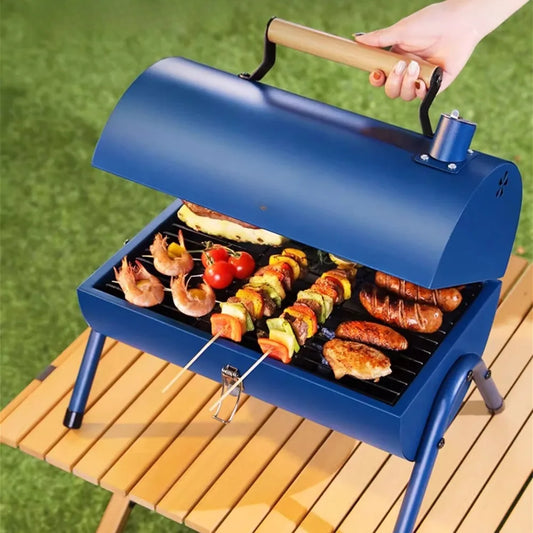 Small Folding Barbecue Grill Outdoor Portable Camping Charcoal Stove for Picnic Backyard Party