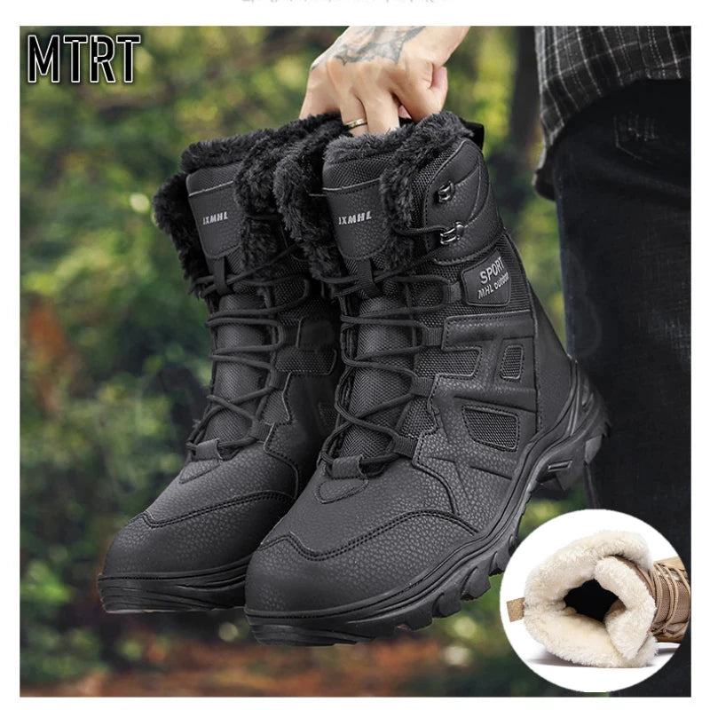 Winter High Top Outdoor Couple Hiking Boots Anti-fall Motocross Rider Boots BootPlus Size Mens Motorcycle Shoes