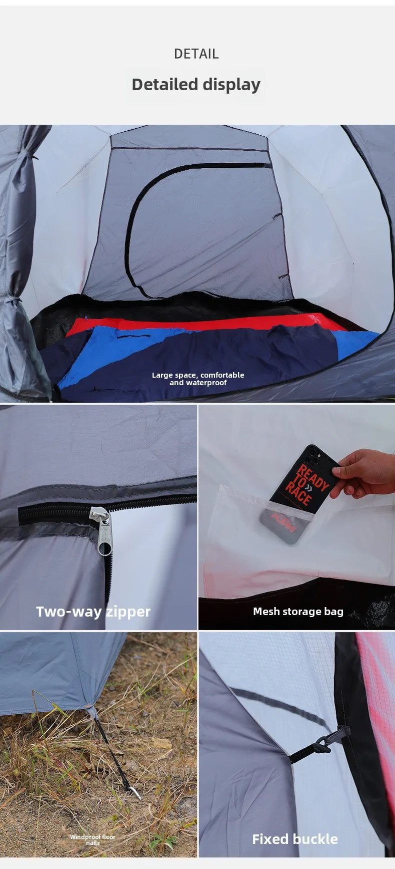 YOUSKY Motorcycle Touring Tent Waterproof Windproof 1-2 Person Camping Tent for Outdoor Riding and Road Trip