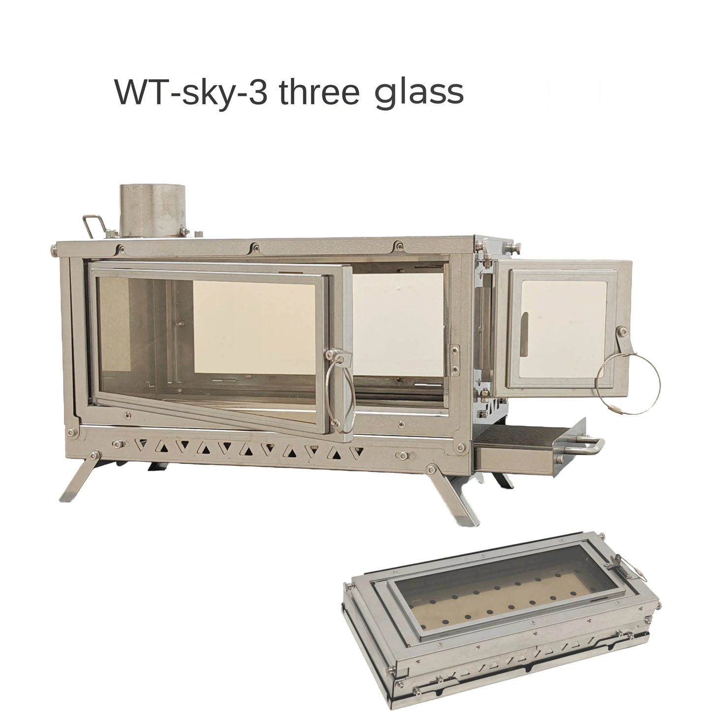 WT-Sky-430 Folding Fireplace Multifunctional Wood Stove Secondary Air Intake Outdoor Camping Heating Stove