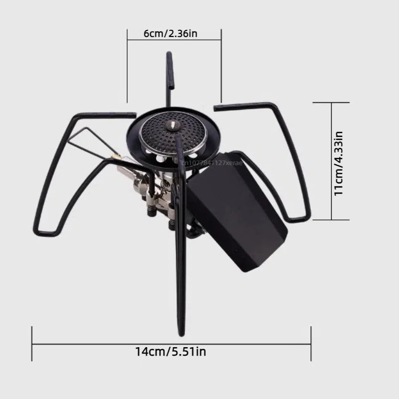 Outdoor SWS black spider ignition card stove, outdoor camping barbecue picnic ignition windproof folding high-power stove head