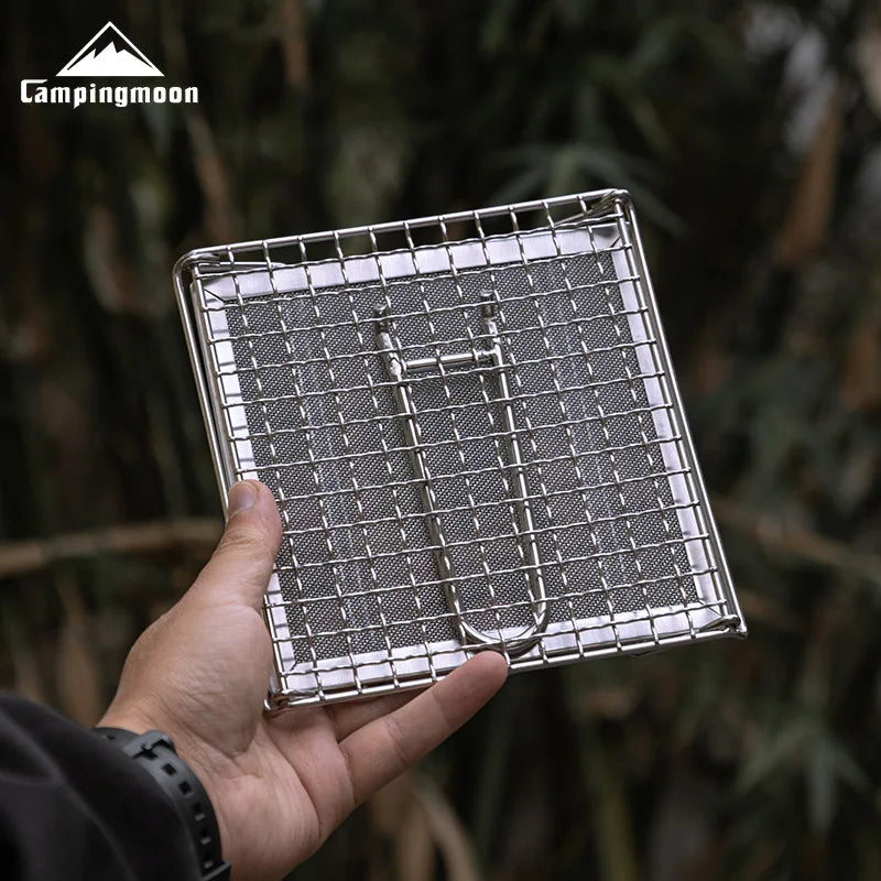Camping Picnic Mini BBQ Grill Rack Campingmoon US-1312 US-1615 Steel Folding Bread Toast Grill Net