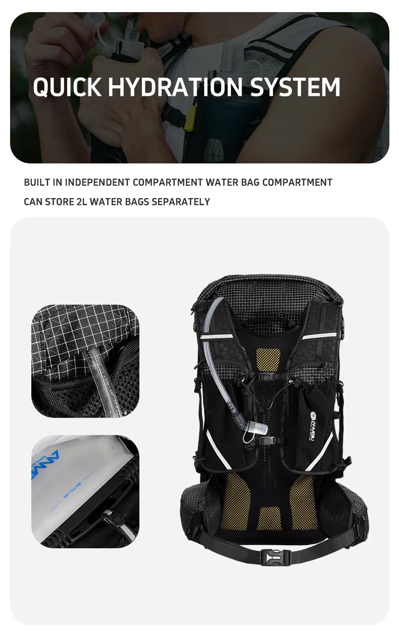 Anmeilu Mountaineering Backpack 30L Large Capacity Men Women Outdoor Travel Hiking Off-road Lightweight Sports Backpack