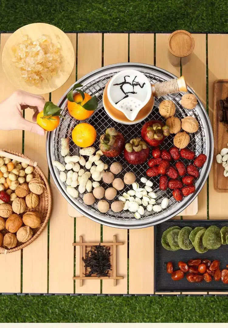 Portable Charcoal Grill Set for Outdoor BBQ Korean Style Smokeless Cooking Tea Stove Family Use