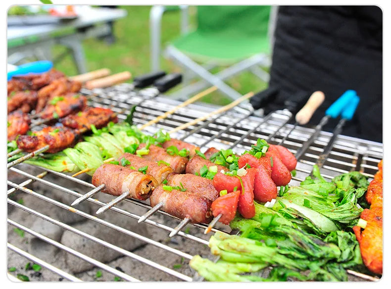 Barbecue Rack Household Thickened Stainless Steel  Stove Folding Barbecue Rack BBQ Outdoor Barbecue Rack