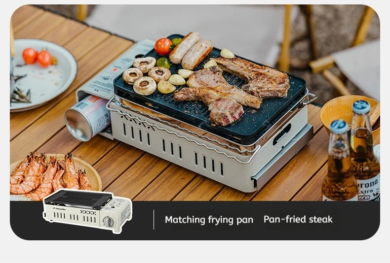 Naturehike Camping GAS Stove 2200W Multi-function Ultralight Portable Outdoor Picnic Stove With Grill Frying Pan Storage Bag