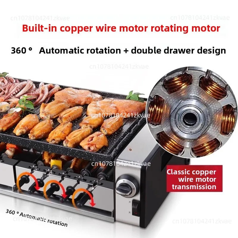 Electric barbecue oven household smokeless electric oven double-layer family Korean barbecue oven indoor