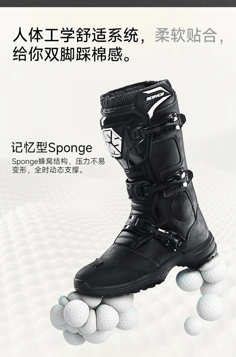Motocross Boots Professional Protective Motorcycle Boot High-top Non-slip Racing Off-road Shoes Windproof Waterproof All Seasons
