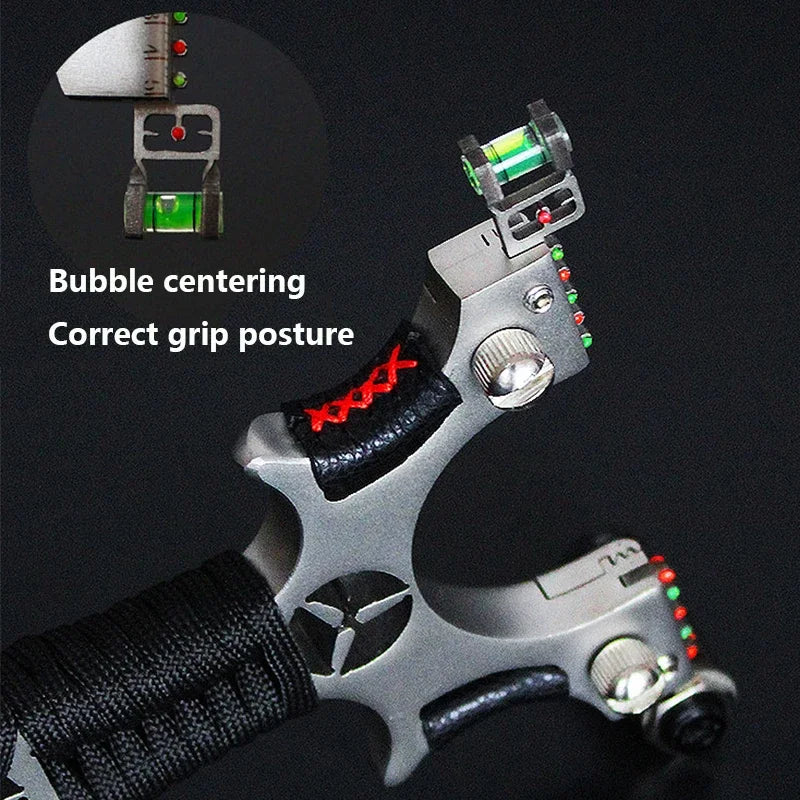 Laser slingshot High Quality Alloy Slingshot Flat Rubber Band Hunting Shooting Outdoor Catapult Hunting Slingshot