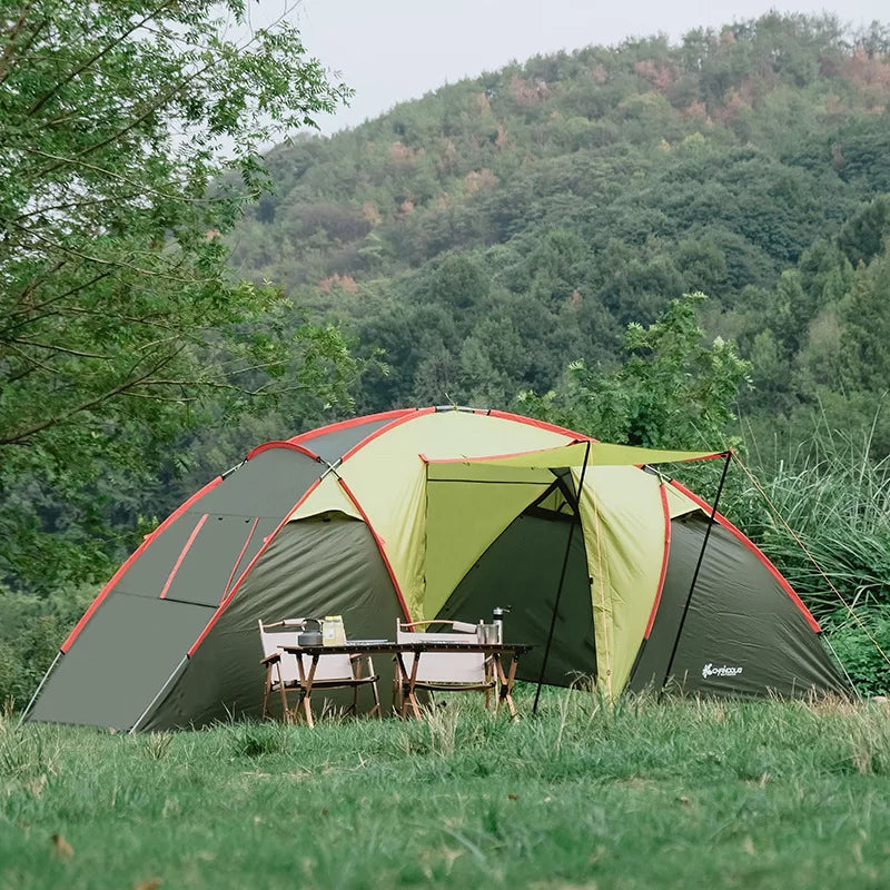 Tunnel Tent Outdoor Two Rooms and One Hall Thickened Windproof and Rainproof Tent Camping Sun Screen Tent душевая палатка