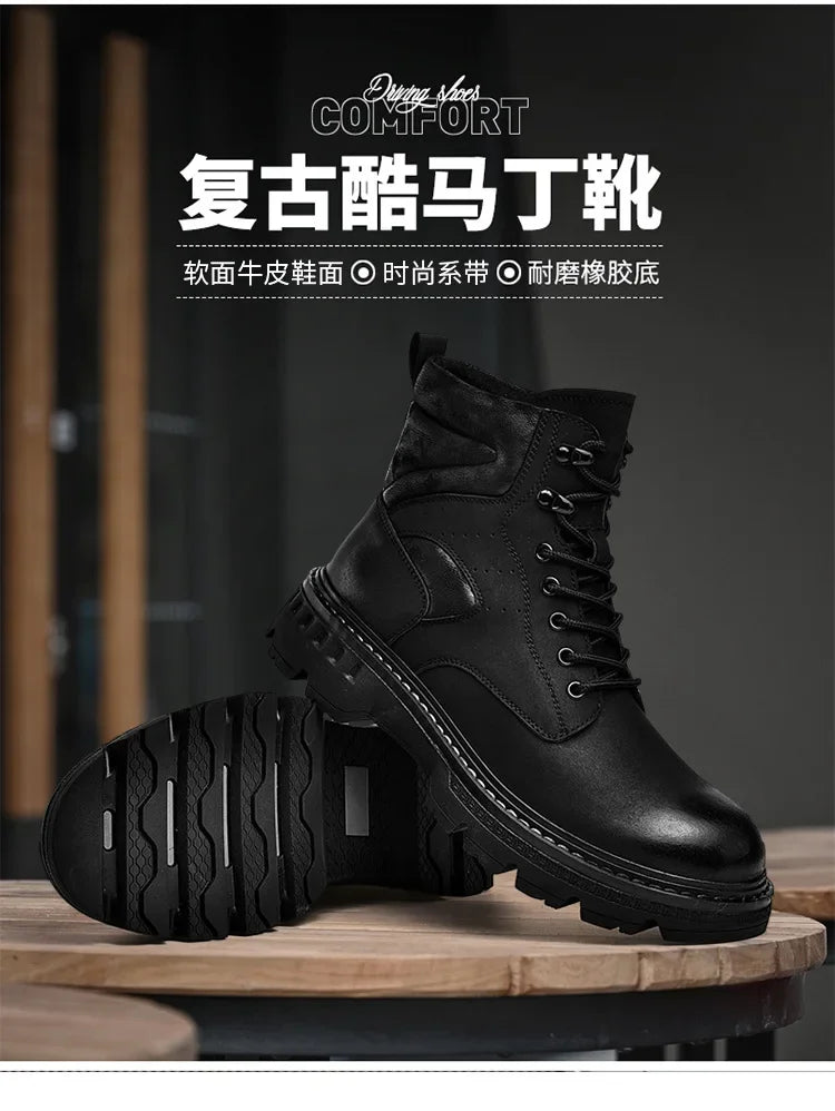 Motorcycle Boots Fashionable Motorcycle Boots Winter Cotton Boots Thick Soled Shock-absorbing Non Slip Casual Shoes