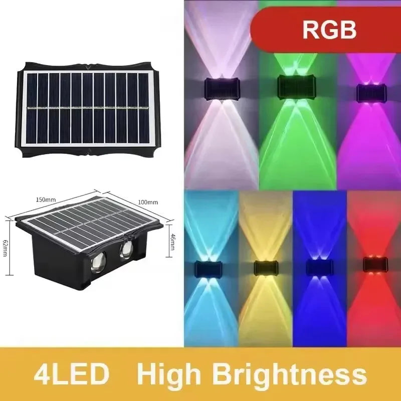 Solar Wall Washing Lamp 4/6/8 LED Waterproof Outdoor LED Wall Light Courtyard Lamp Decorative Balcony Garden Atmosphere Lights