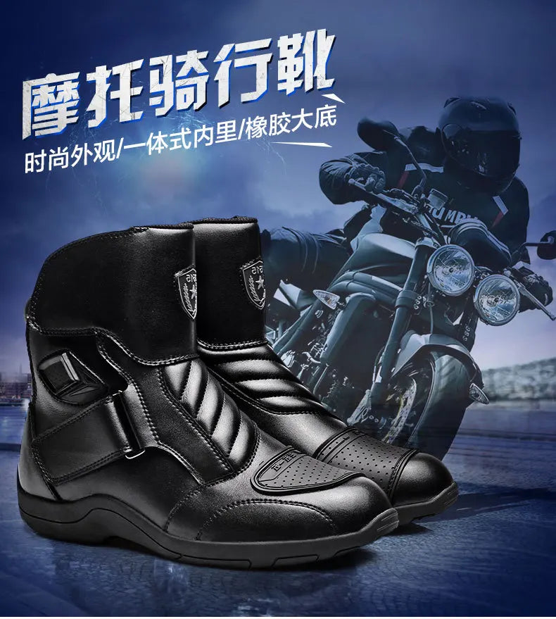 Long Motorcycle Riding Boots Waterproof Cowhide Shoes Motorcycle Leather Shoes Professional Boots Racing Bottes Motocross Boots