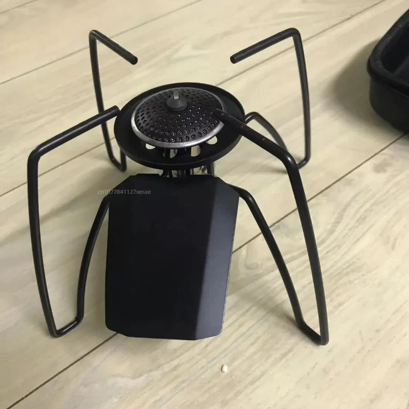 Outdoor SWS black spider ignition card stove, outdoor camping barbecue picnic ignition windproof folding high-power stove head