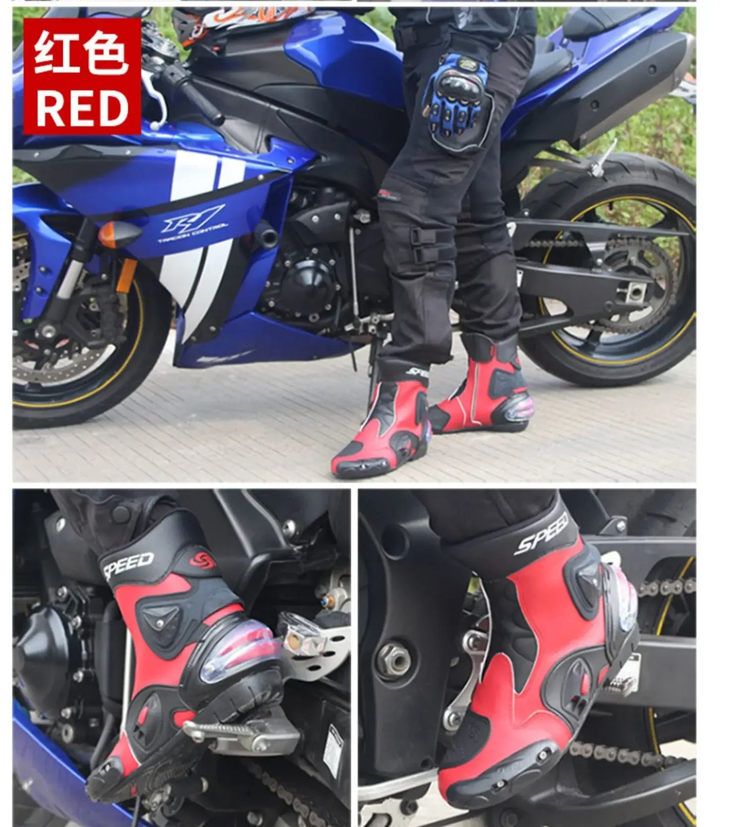 Motorcycle Boots Feet Protection High-Speed Pro-Biker Microfiber Men's Boats Moto Motorbike Race Boot Breathable Anti-fall Shoes