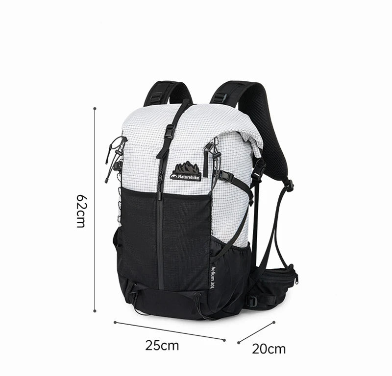 Naturehike Helium 30l Lightweight Outdoor Backpack Waterproof Breathable Hiking Camping Sports Climbing Bag With Water Bag Hole