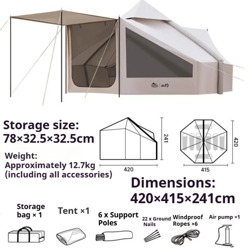 Convenient Storage Inflatable Tent Portable Foldable Outdoor Courtyard Tent Multifunctional Desert Travel Camping Supplies